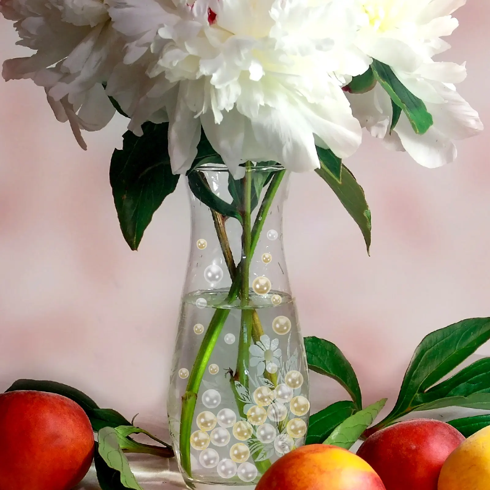 

300Pcs Faux Pearl Beads Vase Filler No Hole Floating Decorative Ornaments for Centerpieces Base Craft Projects