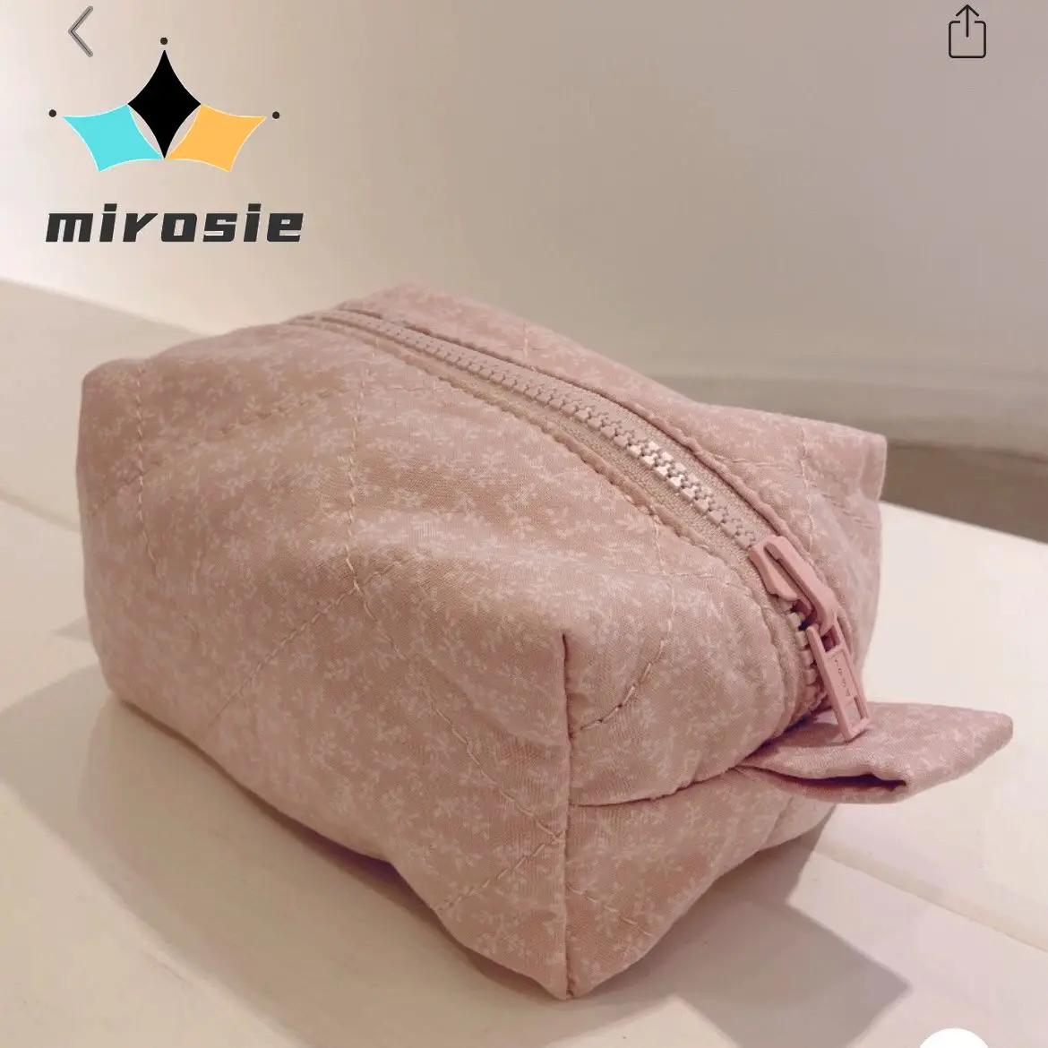 

MIROSIE-Large Capacity Pink Floral Storage Bag for Traveling Toiletries, Cosmetics Organizer, Cute