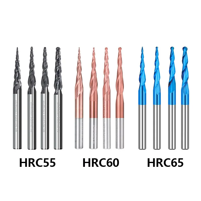 XCAN Tapered Sfera Naso End Mill 1/8 \'\'(3.175mm) gambo Super Rivestito In Metallo Duro Fresa 5pcs Set di Legno del Metallo Incisione Bit