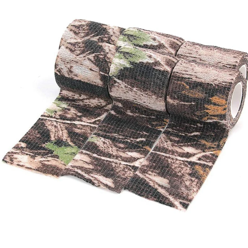 18 Roll Camouflage Tape Cling Scope Wrap Camo Stretch Bandage Self-Adhesive Tape For Camping Hunting Bike Telescope