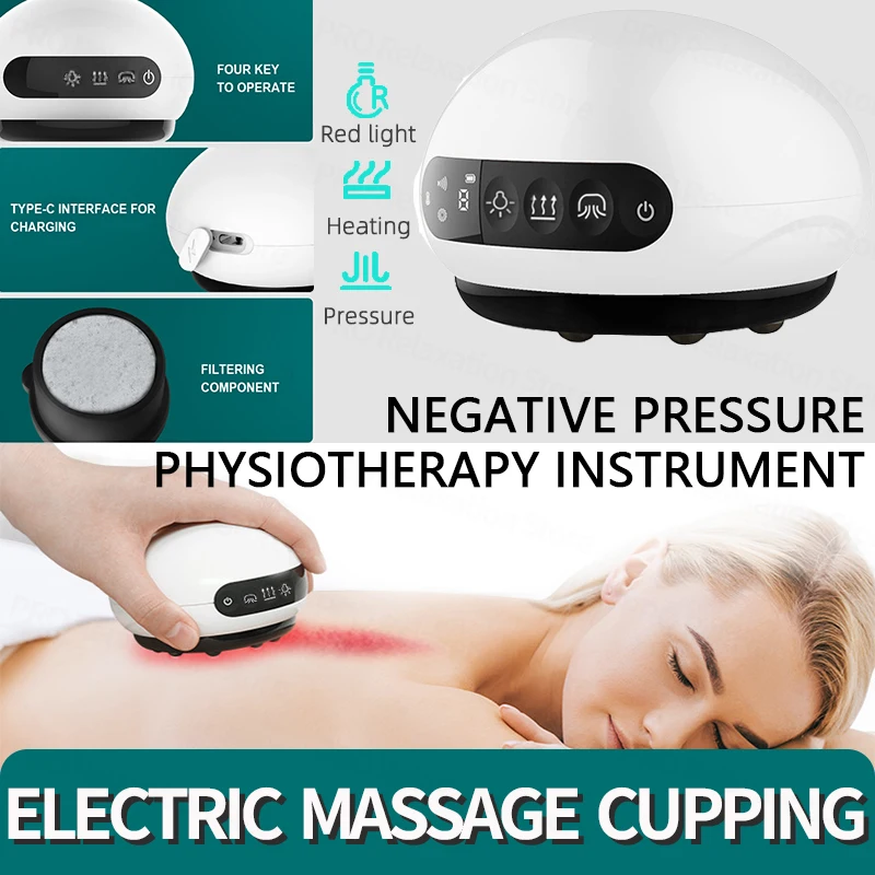 Electric Cupping Massager Vibrator Massageador Guasha Scraping Massager Vacuum Cans Suction Cup Body Masaje Gua Sha Tools Health