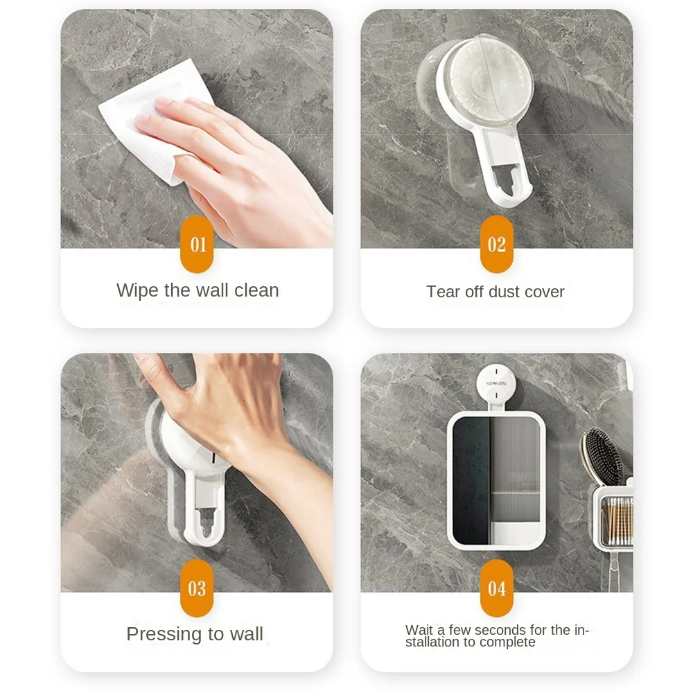 Anti-Beschlag-Duschspiegel mit Saugnapf, robuster, starker Saugnapf, hängender Kosmetikspiegel, einfach zu installieren, klarer Bild, Kosmetikspiegel