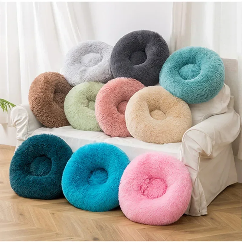 Plush Pet Bed Large Dogs Cats Soothing Round Mat Cozy Sleeping Pad Small Medium Animals Soft Cushion House 2024 New