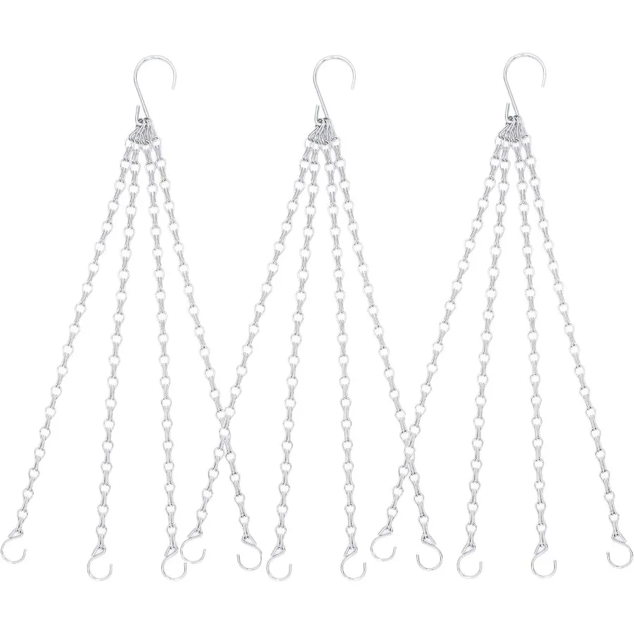 

Silver Hanging Basket Chain4 Point 20 Inch Hanging Chains with Hooks for Pot Replacement Plant Hangers for Planters and Lantern