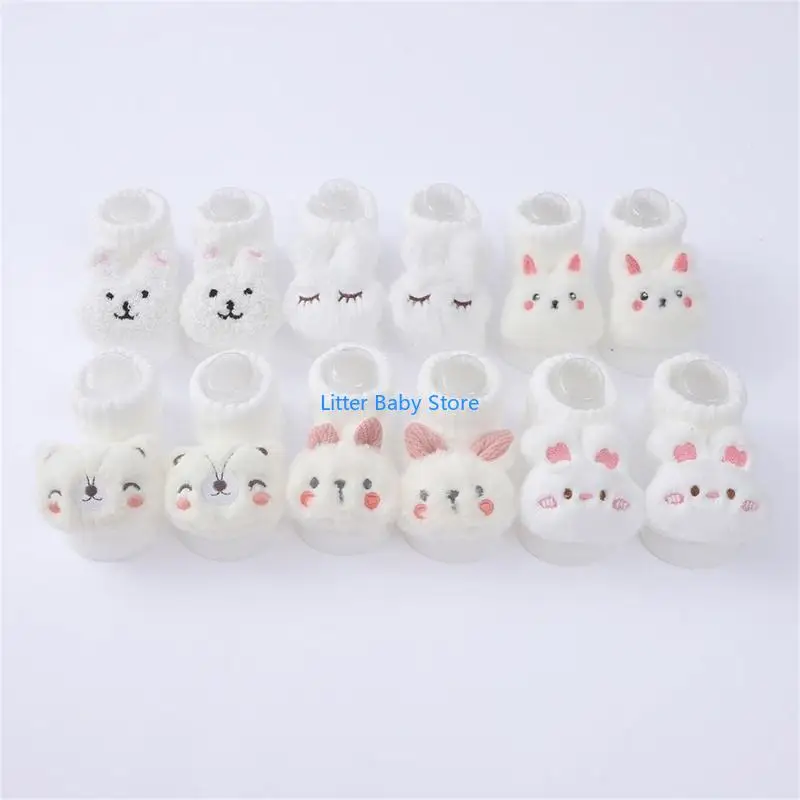 N80C 3 أزواج من جوارب الأطفال السميكة للأطفال الصغار والأولاد والبنات الذين يتعلمون المشي