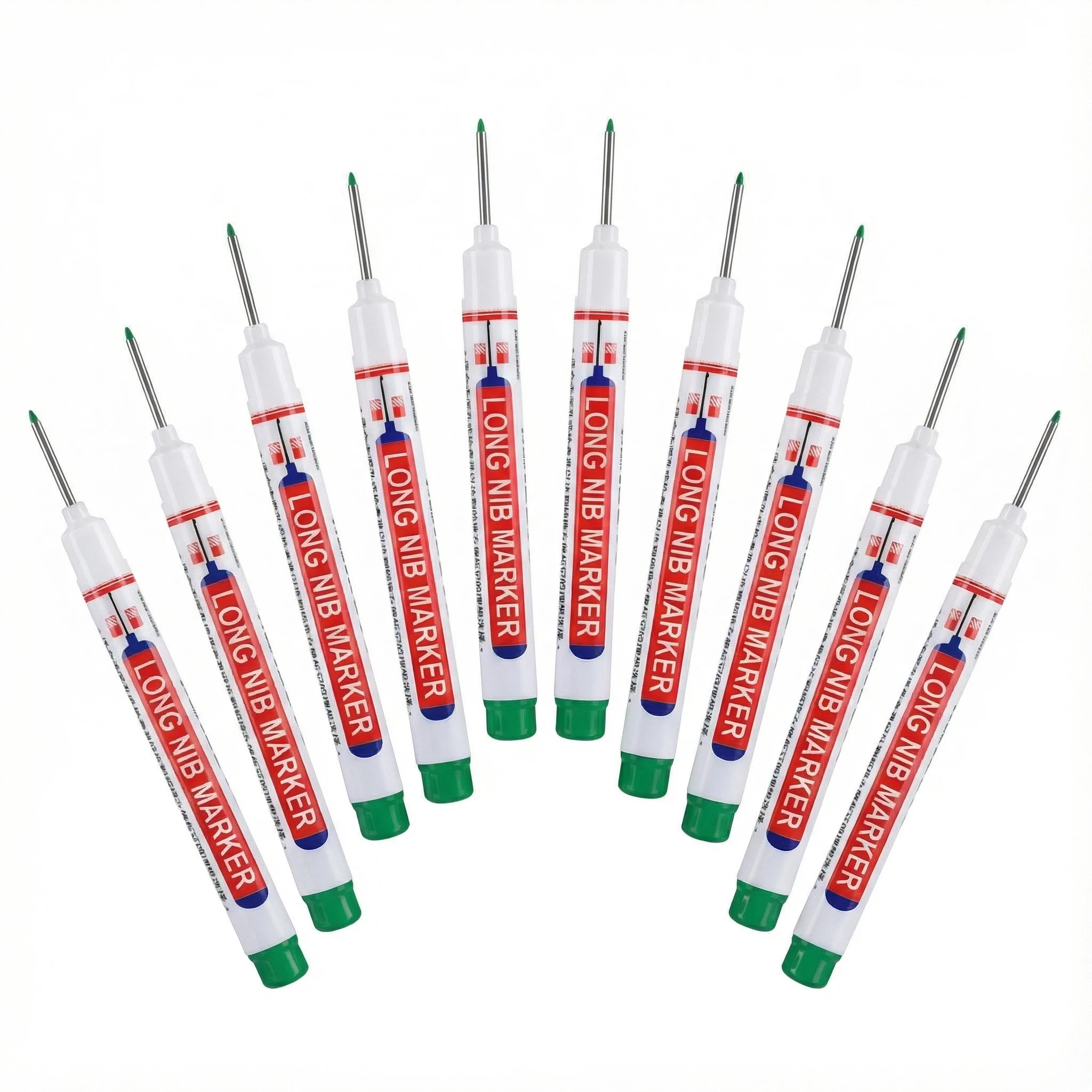 10 Stuks/Set 20mm Diep Gat Lange Nib Hoofd Markers Voor Metaal Perforeren Pen Waterdicht Badkamer Houtbewerking Decoratie Multifunctioneel