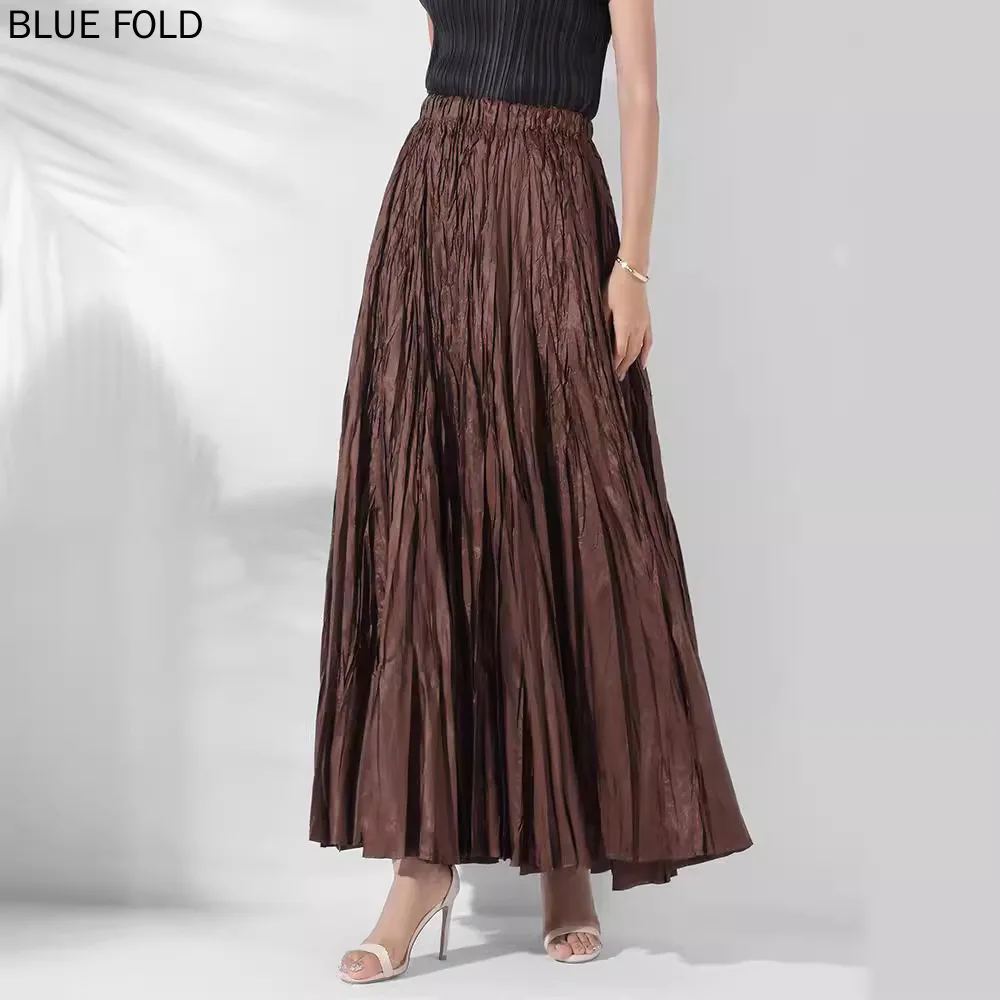 MIYAKE-Handmade Pleated Swing Skirt for Women, New Style, Super Large, Fashionable, Temperament Loose, Casual PLEATS