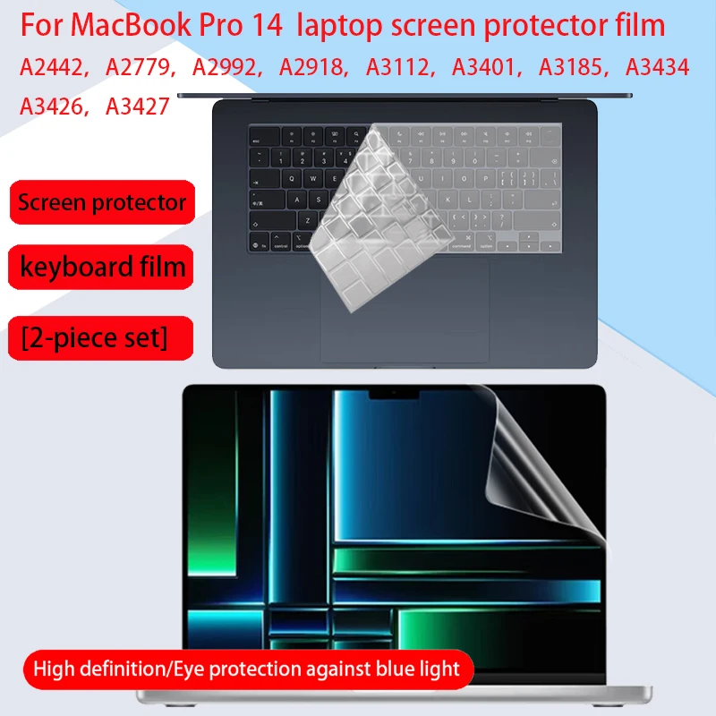 

For MacBook Pro14 screen protector film A3112/A3401/A3185 keyboard film A2442/A2779/A2992/2918 anti-scratch film anti-reflective