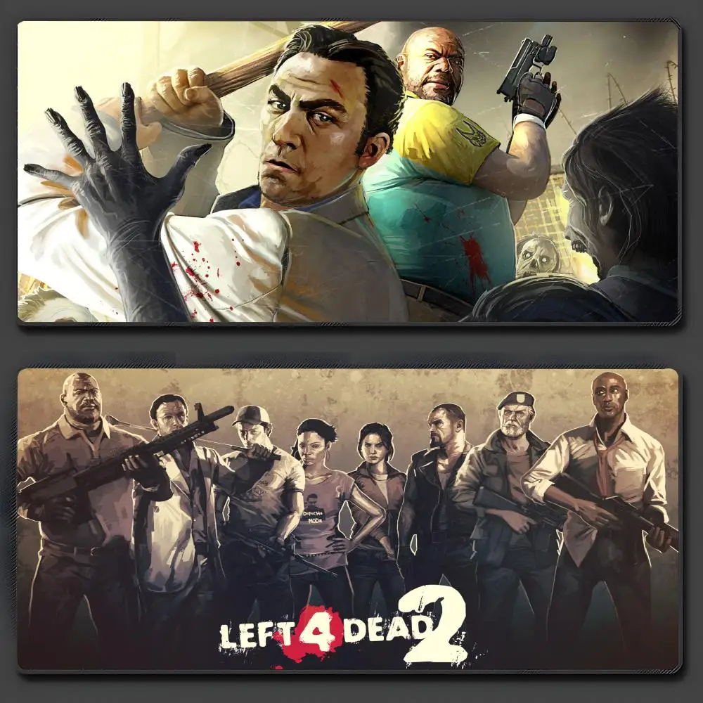 L-Left 4 Dead 2 Mauspad, großes, rutschfestes Gaming-Mauspad aus Gummi, langlebiges Schreibtischpad, dicke Nahtkante, geeignet für Büro und Gaming