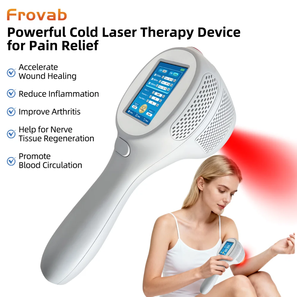 

Frovab Upgraded 12W High Power Class Iv Deep Tissue Laser Therapy Device 1-10000Hz Cold Laser for Neuropathy Sciatica Tendonitis