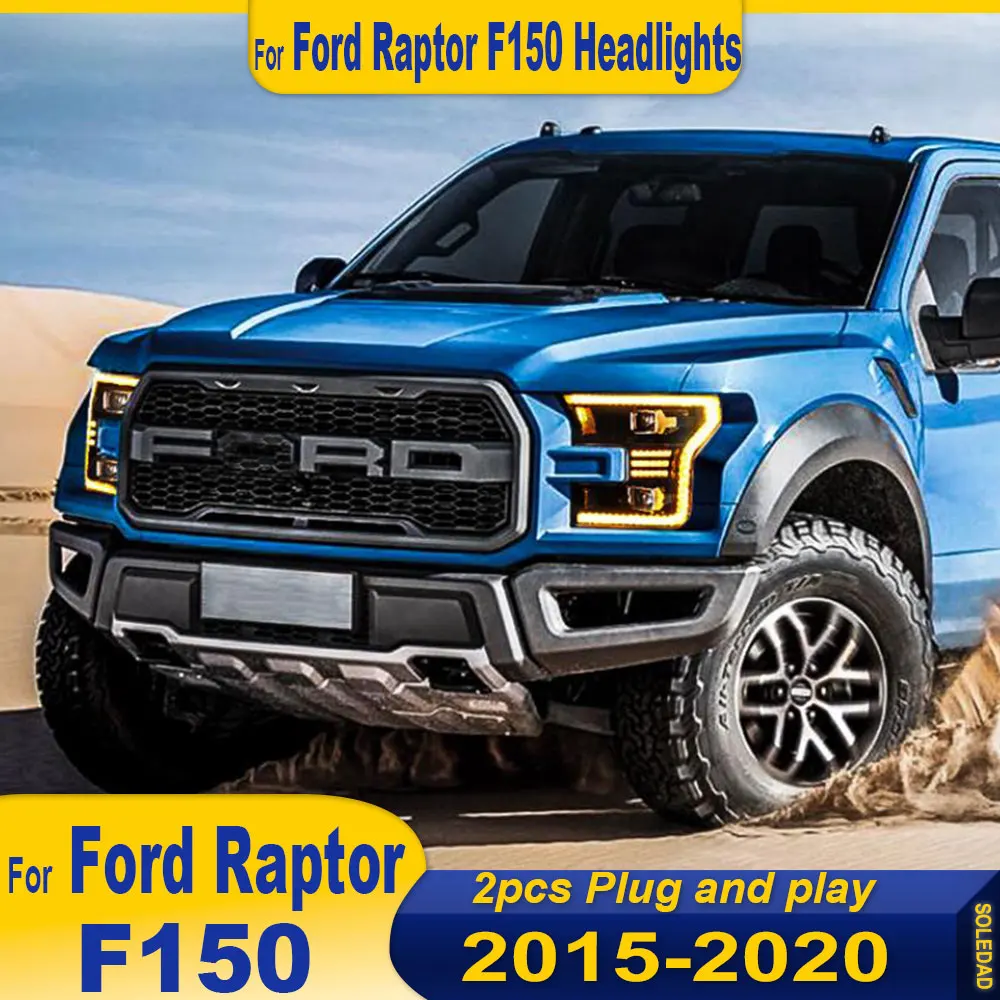 Car Accessories Headlight Raptor LED For Ford F150 2015-2020 Daytime Running Light Full LED Headlights Plug and play Headlamp