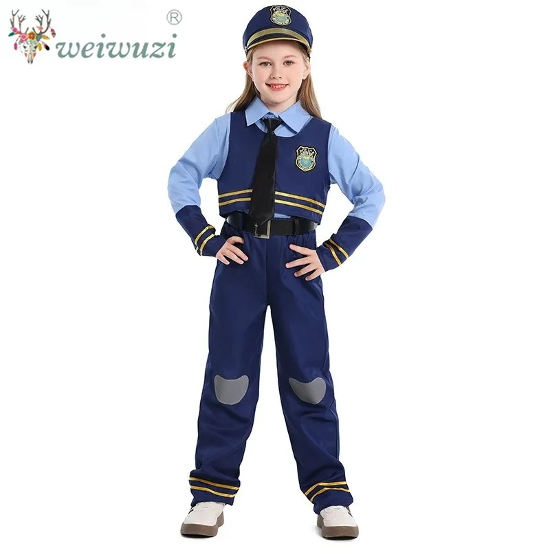Judy Hopps Rabbit Police Officer Kids Boys Girls Cosplay Uniform Children's Day Stage Performance Halloween Cartoon Outfits view 2