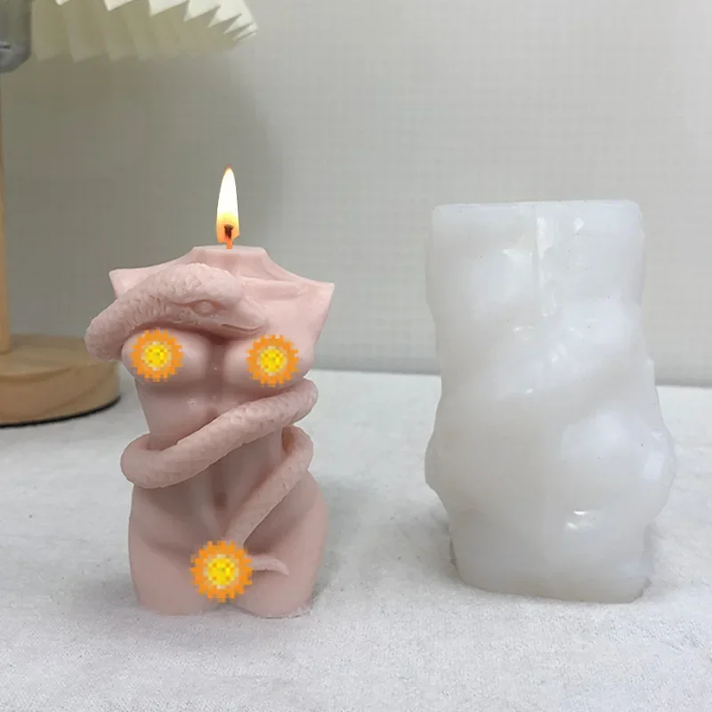 DIY Python Wrapped Around Human Body Silicone Mold Candle Mold For Home Decoration Resin Soap Concrete