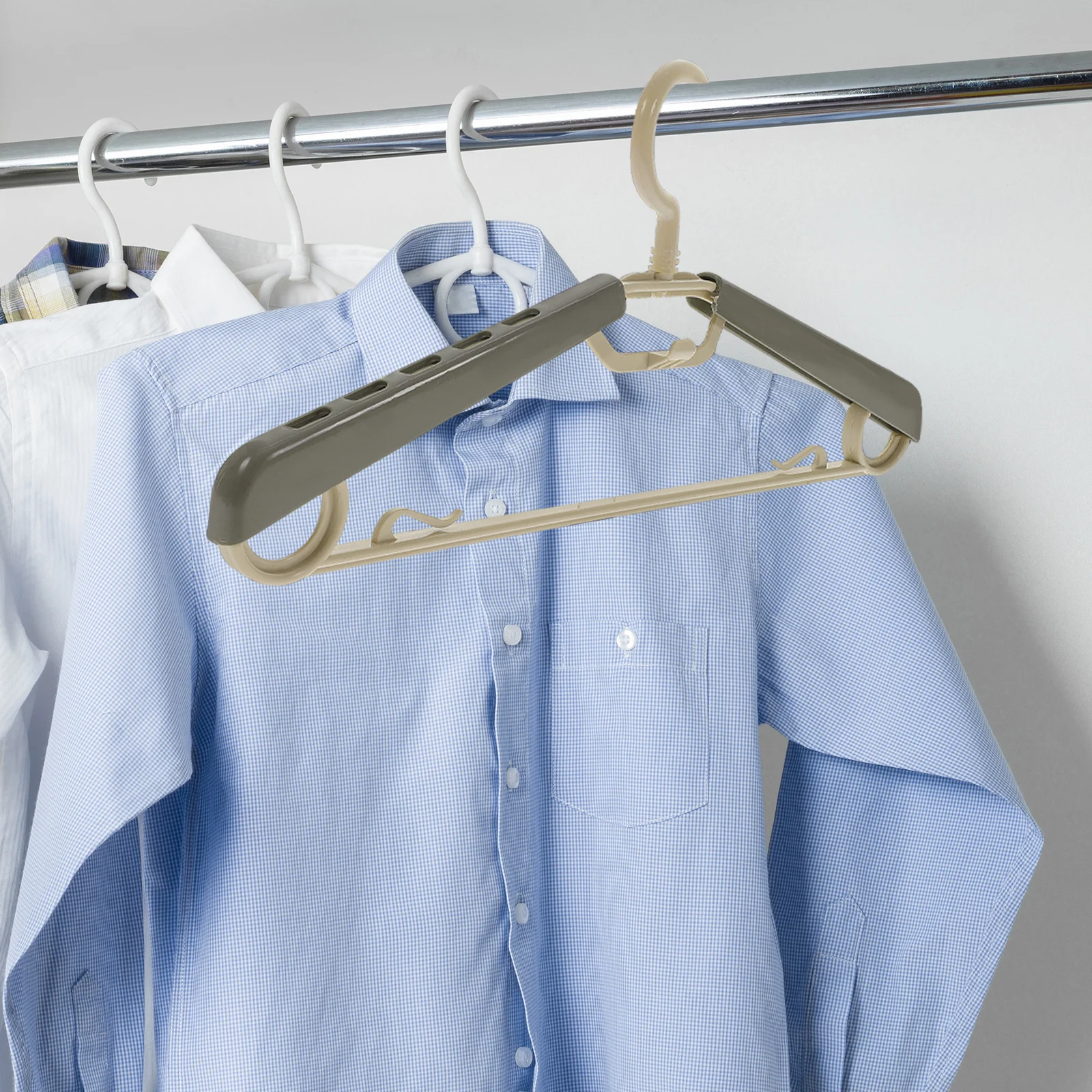 

10Pcs Heavy Duty Adjustable Hangers ABS Plastic Expandable Clothes Hangers for Closet Space Saving Laundry Drying Rack