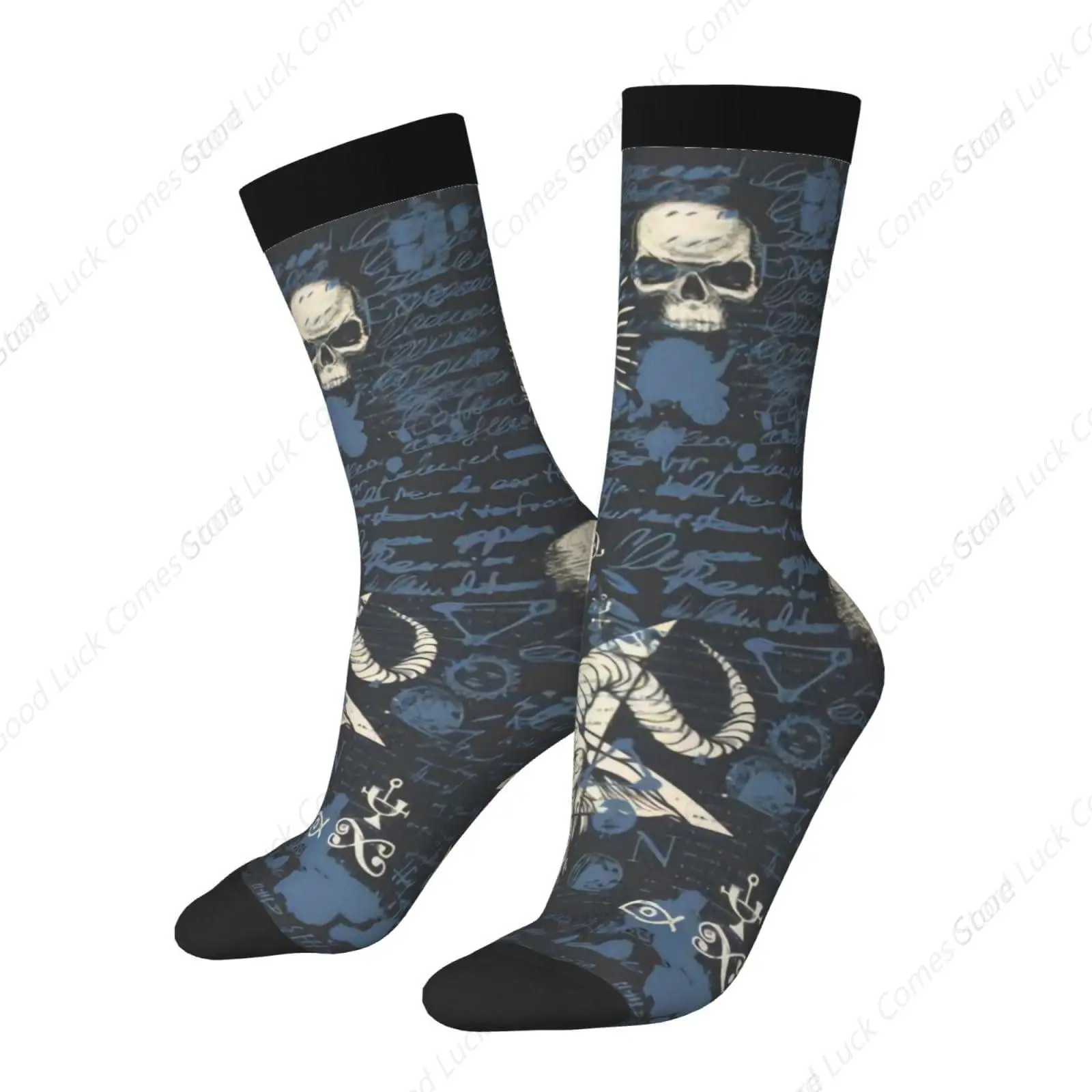 Demon Baphomet Satanic Goat Head Casual Unisex Novelty Socks Fashion Comfortable Dress for Men Women