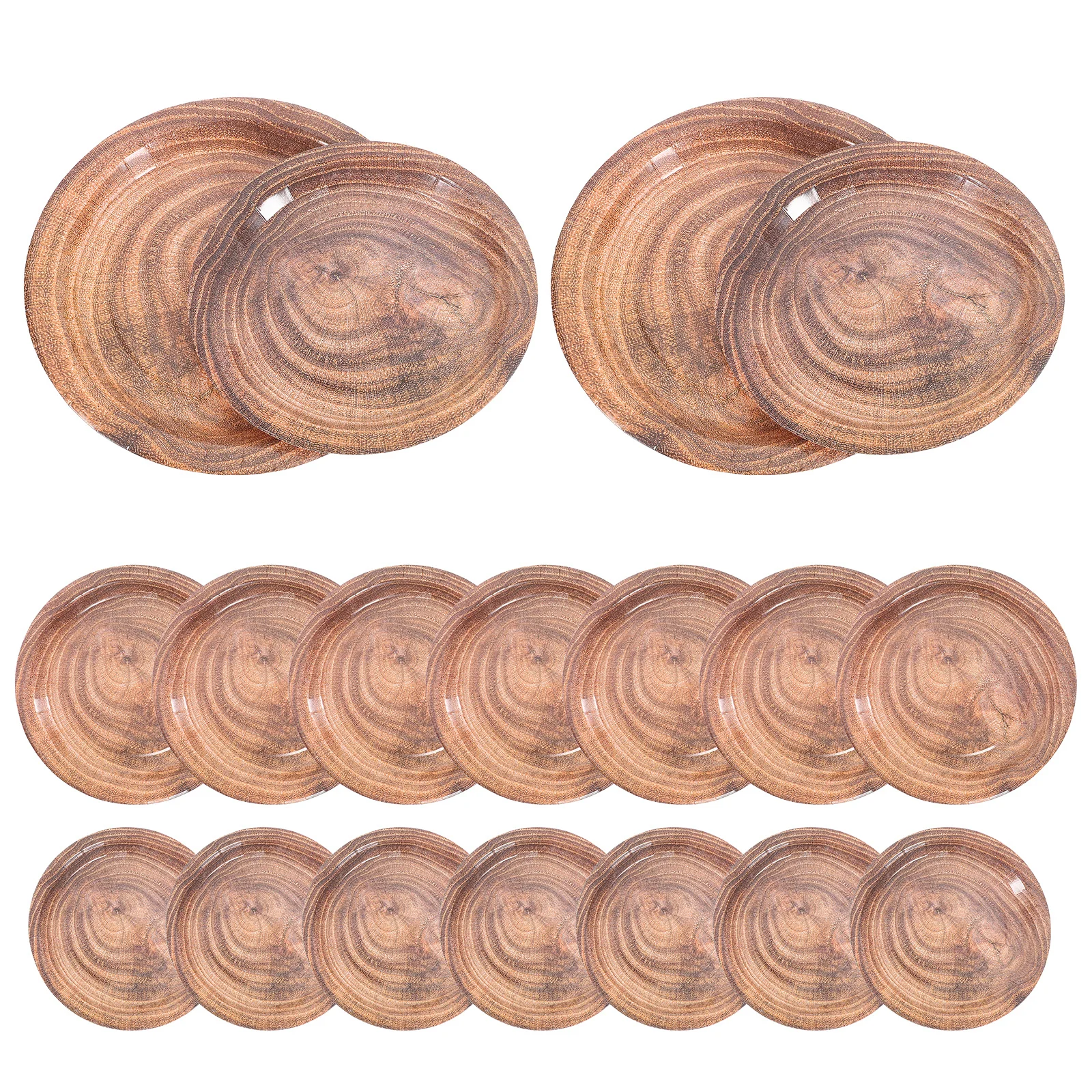 

20Pcs Wood Grain Paper Plates Stylish Rustic Finish Convenient Disposable Plates for Family Dinner Outdoor Gathering Use