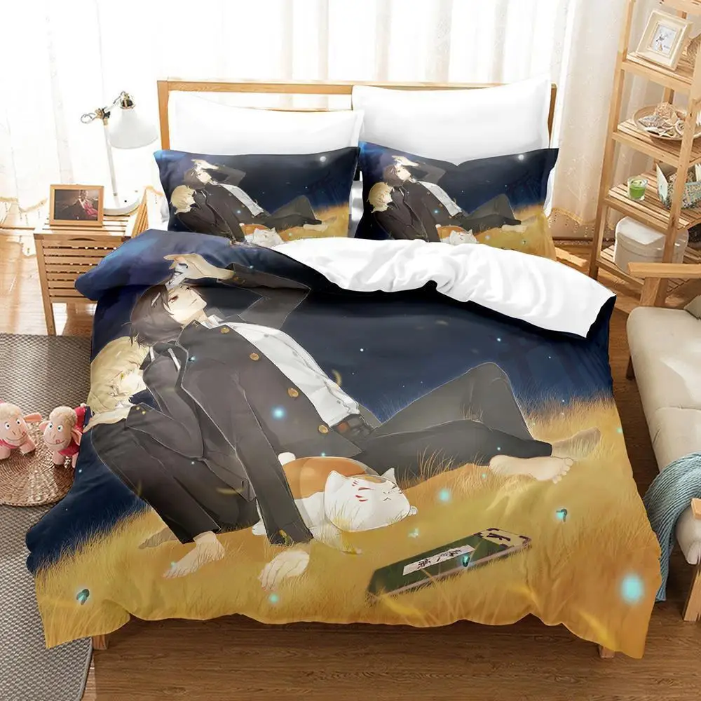 

New Natsume's Book of Friends Bedding Set Single Twin Full Queen King Size Bed Set Adult Kid Bedroom Duvet cover Sets Anime Bed