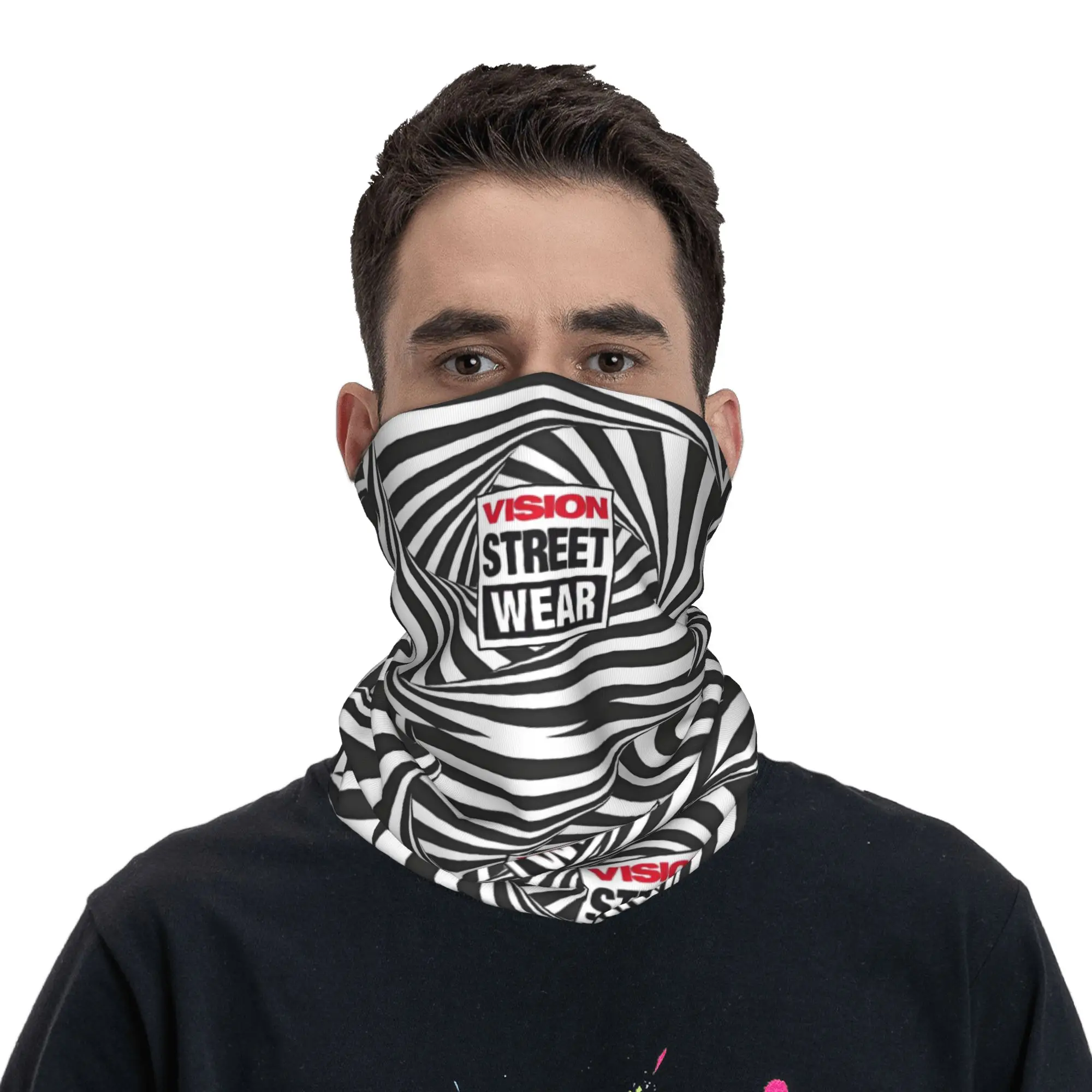 

Custom Visions Street Wears Bandana Winter Neck Warmer Women Windproof Wrap Face Scarf for Ski skateboard Gaiter Headband