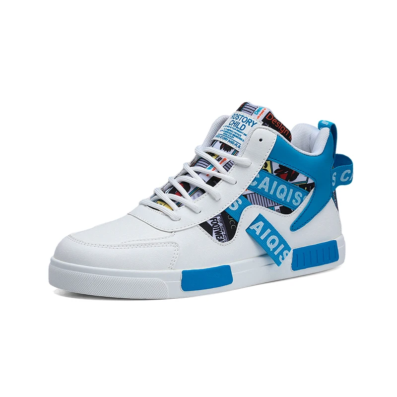 

men's casual sports shoes Fashion outdoor walking flats lace-up high top naked boots large size non-slip men's Casual sneakers