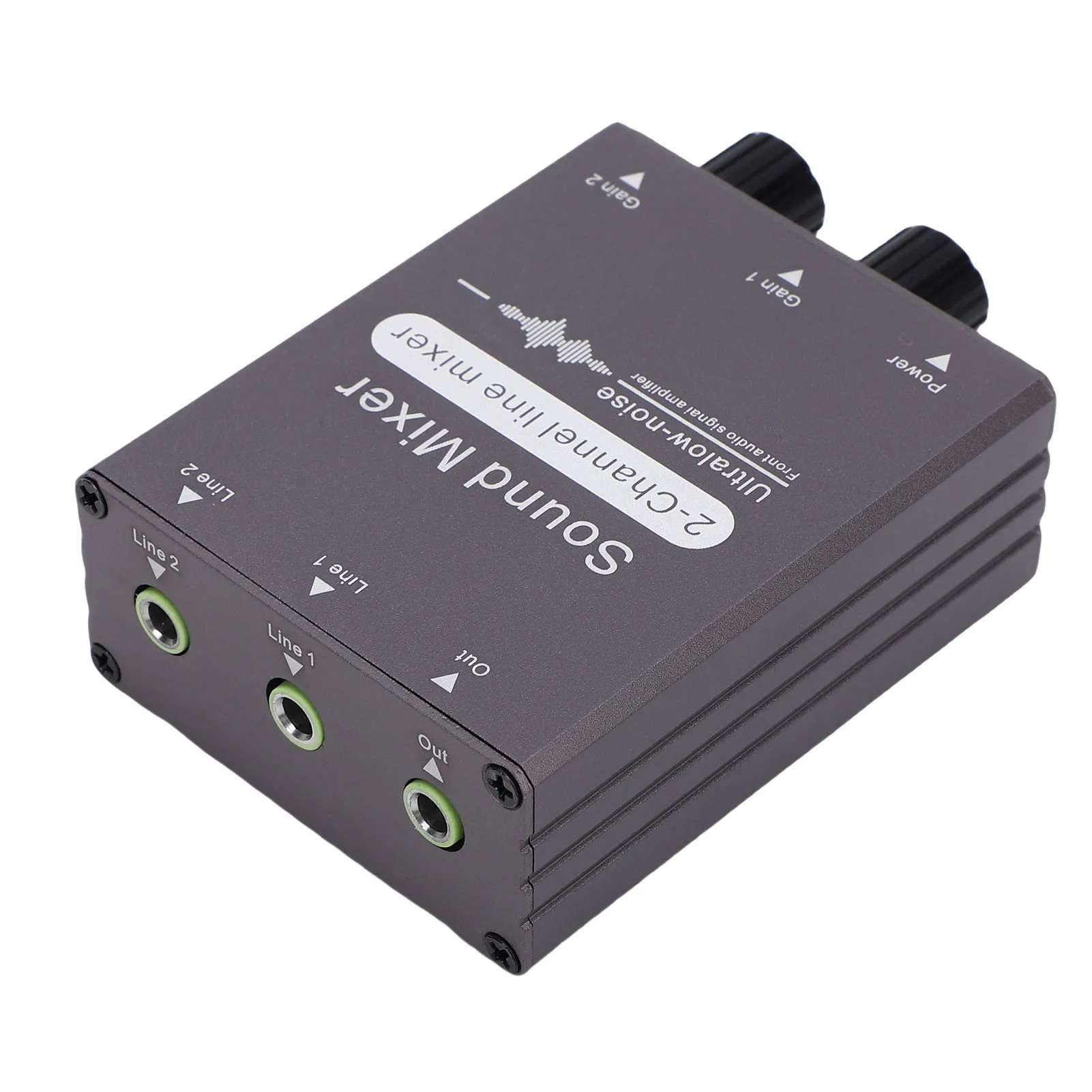 2 Channel Mixer 2 in 1 Out 3.5mm Sound Mixing Switcher with 
