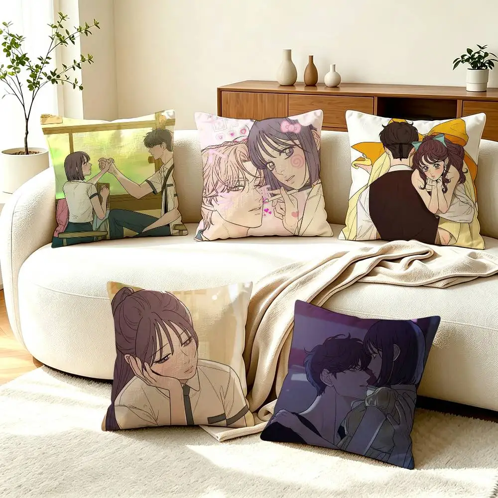 O-Operation True Love W-Webtoon  Pillow Case Square Double-Sided Sofa Cushion Cover Bedroom Bedside Pillow
