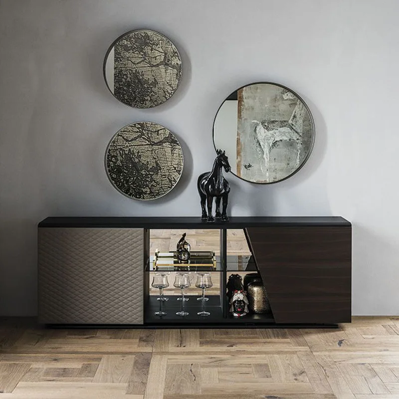 cabinet household living room floor decoration locker post-modern high-end solid wood storage porch cabinet