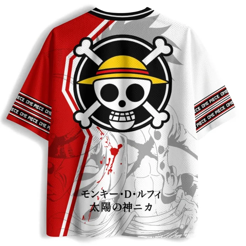 2026 _ New Style _ Fashion _ One Piece Anime _ Fun Jerseys _ Luffy _ Campus Style Short Sleeves _ Sports Style Mesh Fabric
