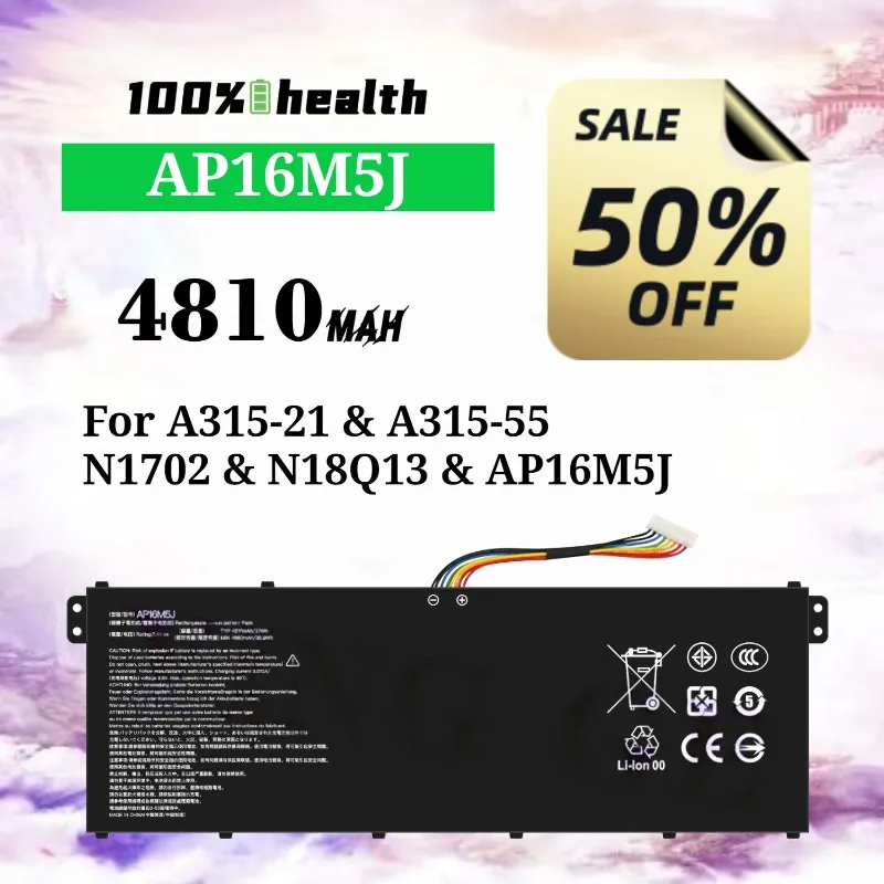 

AP16M5J 4810mAh Laptop Battery for Acer A315-21/A315-55/N17Q2/N18Q13 Lithium Rechargeable Battery