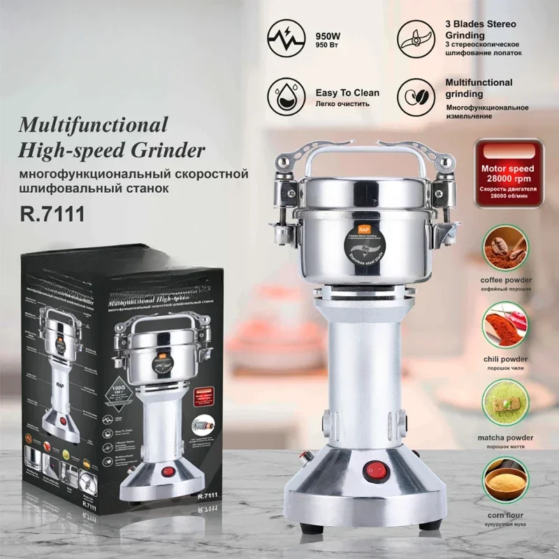 Electric Nut Powder Making Machine Spicy Pepper Spice Nuts Mill Stainless Steel Grain Grinder Flour Mill