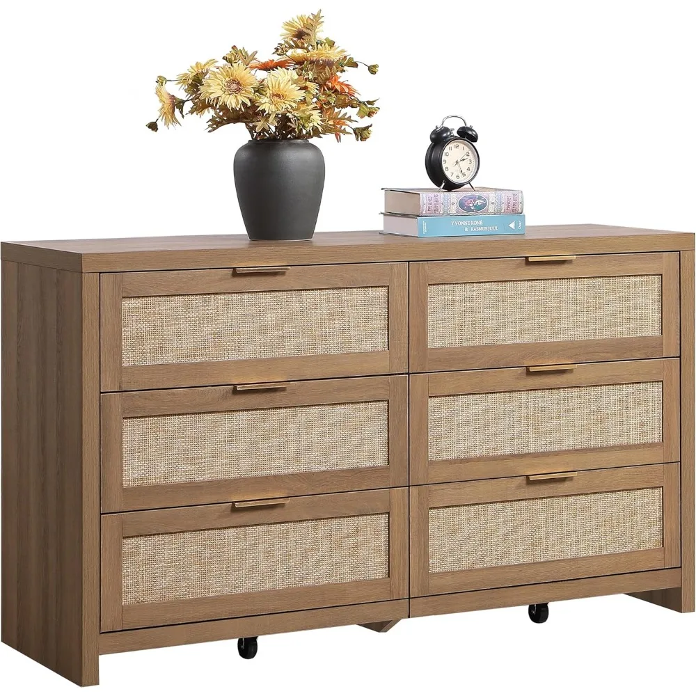 Rattan Dresser for Bedroom,56.9