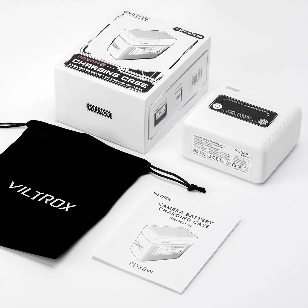 Viltrox 30 ワット高速充電カメラバッテリー充電ケース電源銀行ソニーニコン富士フイルムキヤノン 5500mAh 容量液晶モニター