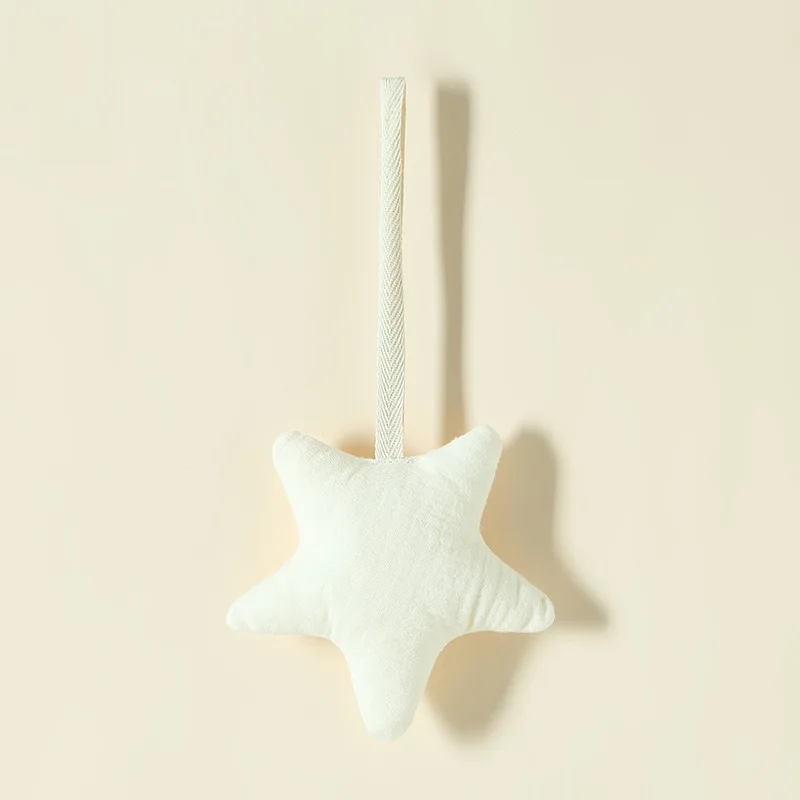 100% Cotton Gauze Baby Stroller Rattle Pendant-Star&Moon Wind Chime Bed Bell,Soft Skin-Friendly,Soothing Sleep Toy for Stroller view 6