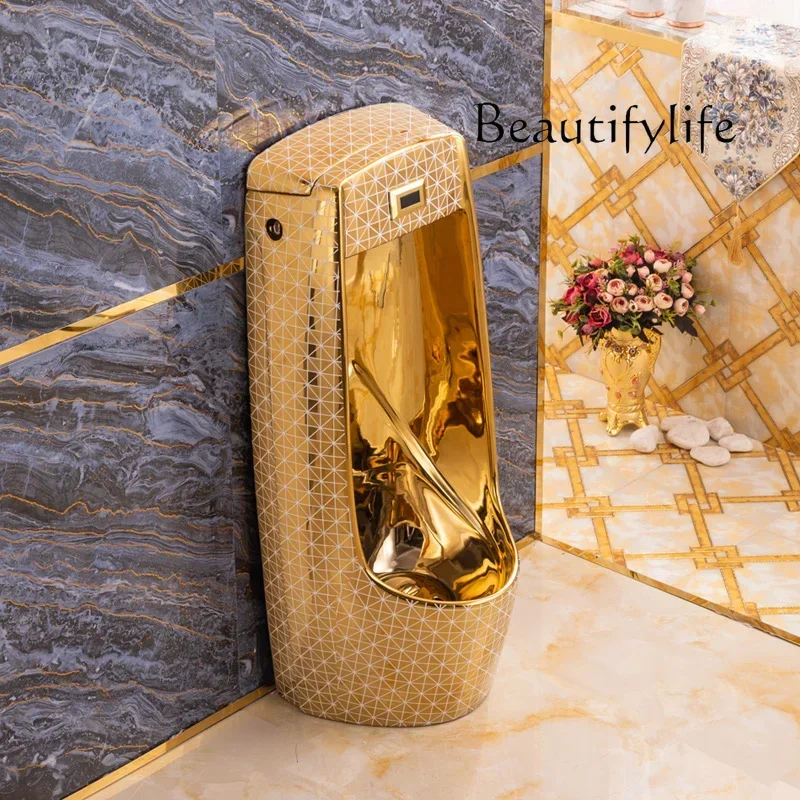 Xx European Style Golden Urinal Floor-to-ceiling Men's Bathroom Ceramic Bar Urinal Freestanding