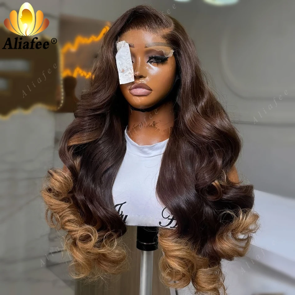 

Brown Blonde 12A Hd 13x6 Lace Frontal Pre Plucked Body Wave Wigs for Women Full Density Wigs for Women 5x5 Lace Closure Wigs