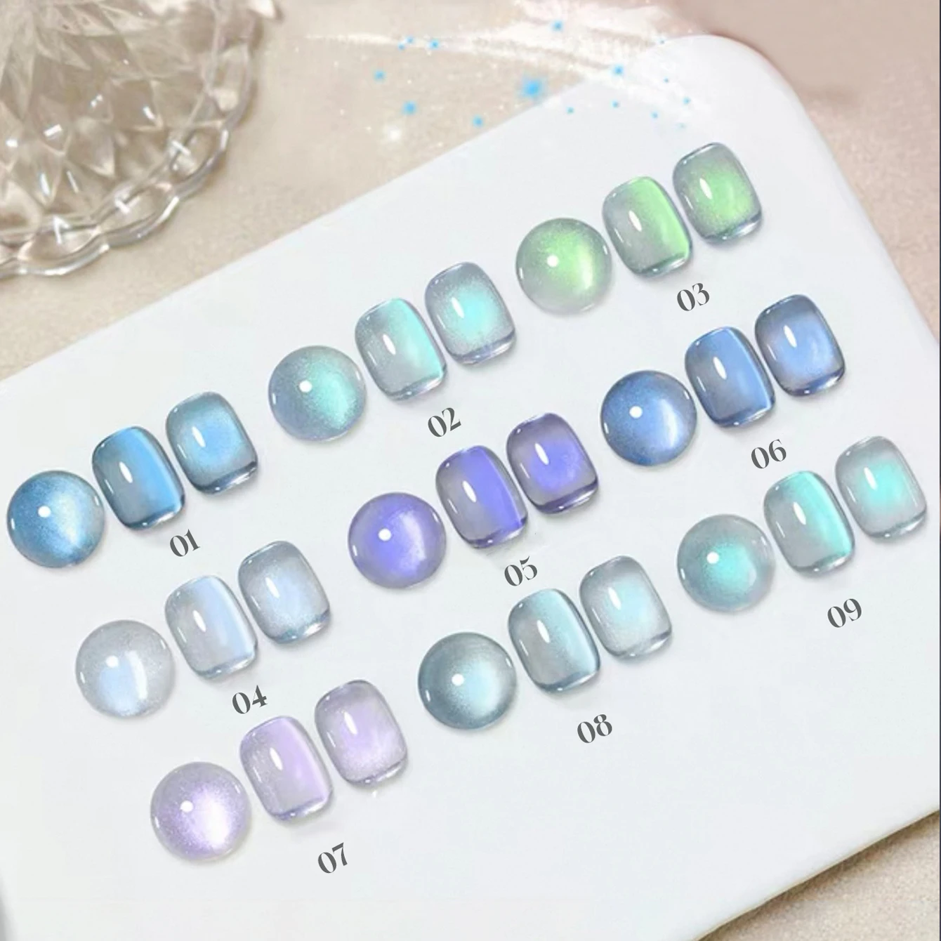 MEC1-9PCS 12ML lágrimas azules islandesas esmalte de uñas en Gel de ojo de gato 2025 otoño Popular Internet celebridad azul púrpura suministros de Arte de uñas