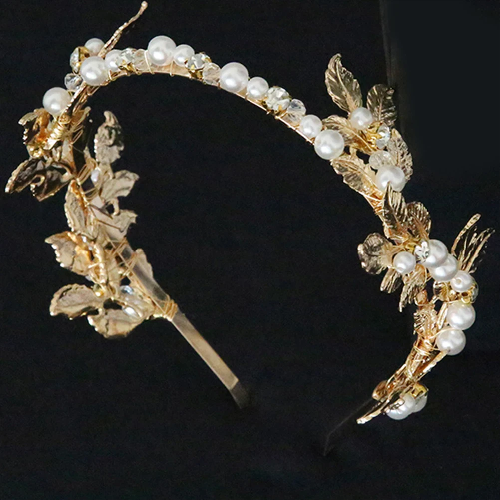 

Pearl Headb Elegant Hair Accessories Tiara Crown Wedding Baroque Pearl Headdress Bride Party Evening Prom Birthday Celebration