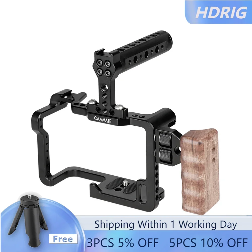 

HDRIG GH5 Full Cage Kit With Top Cheese Handle And Shoe Mounts For Panasonic GH5 Camera Cage DLSR cameras