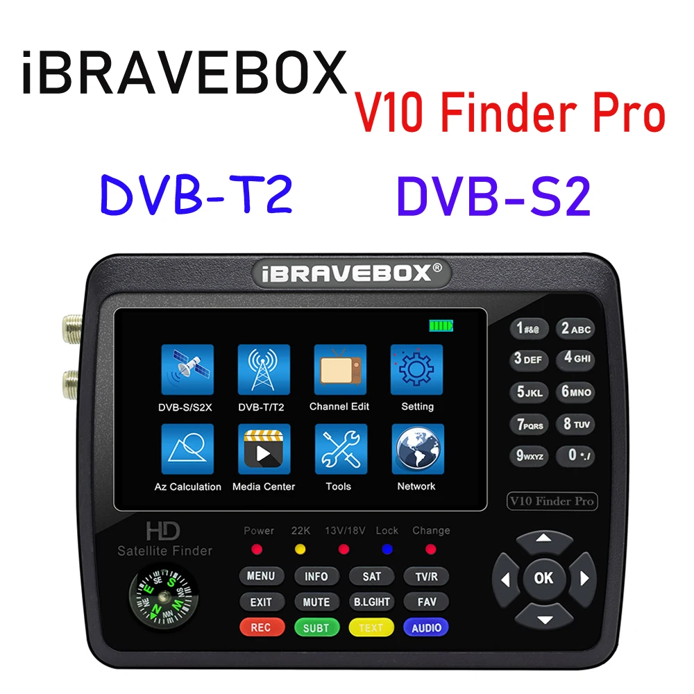 IBRAVEBOX V10 مكتشف برو HEVC الأقمار الصناعية مكتشف متر DVB-S2X S2 DVB-T2 H.265 مقابل satlink ST-5150 ws-6980 V8 Finder2 برو