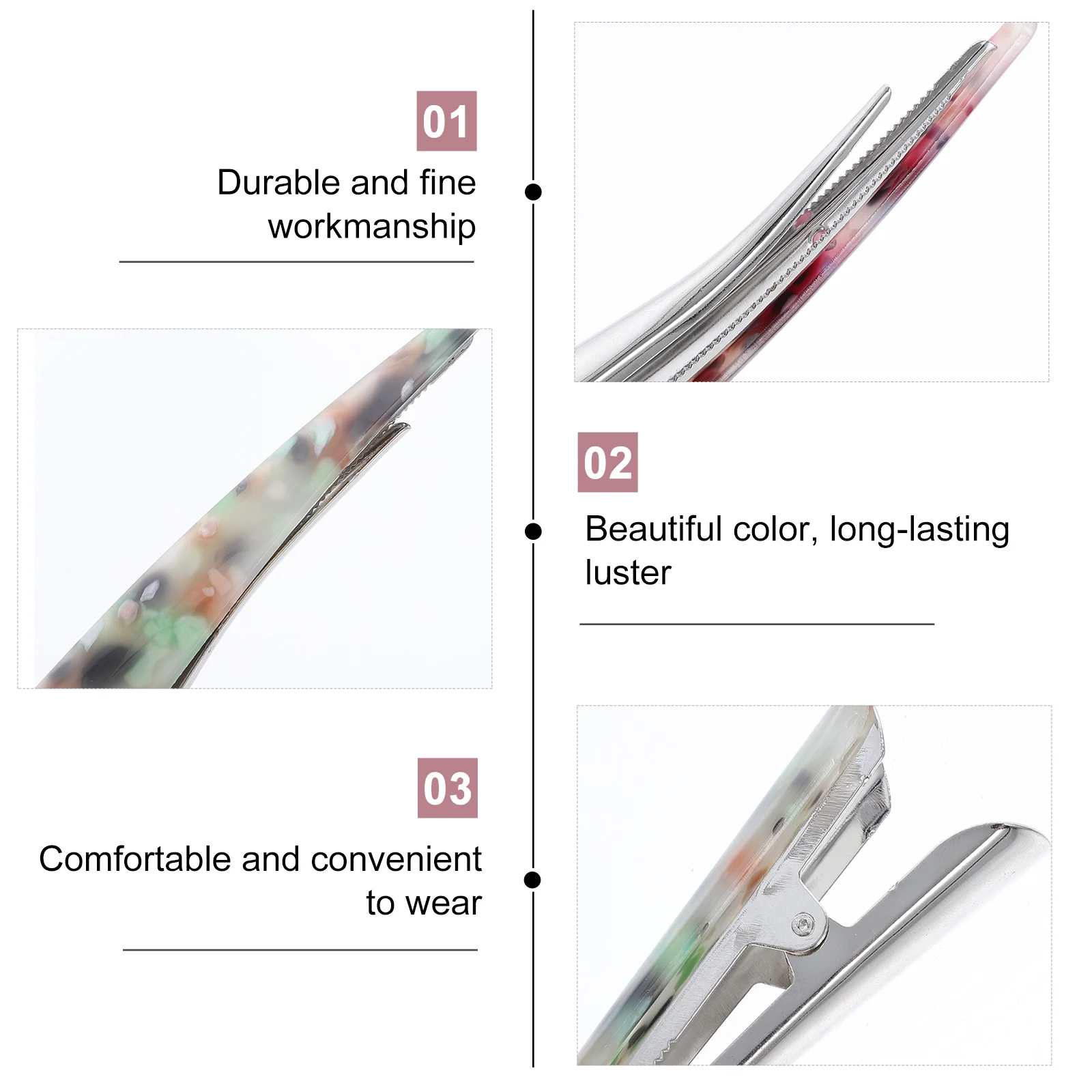 

6Pcs Vintage Hair Clips Alligator Duckbill Retro Acrylic Hairpins Chic Hair Styling Clips Fashion Accessories for Women