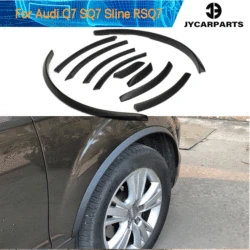PU Black Wheel Arch Ferry Eyebrows Car Arch Wheel Eyelids Fender Flares Strip Trims for Audi Q7 RSQ7 Sline SQ7 2006 - 2015