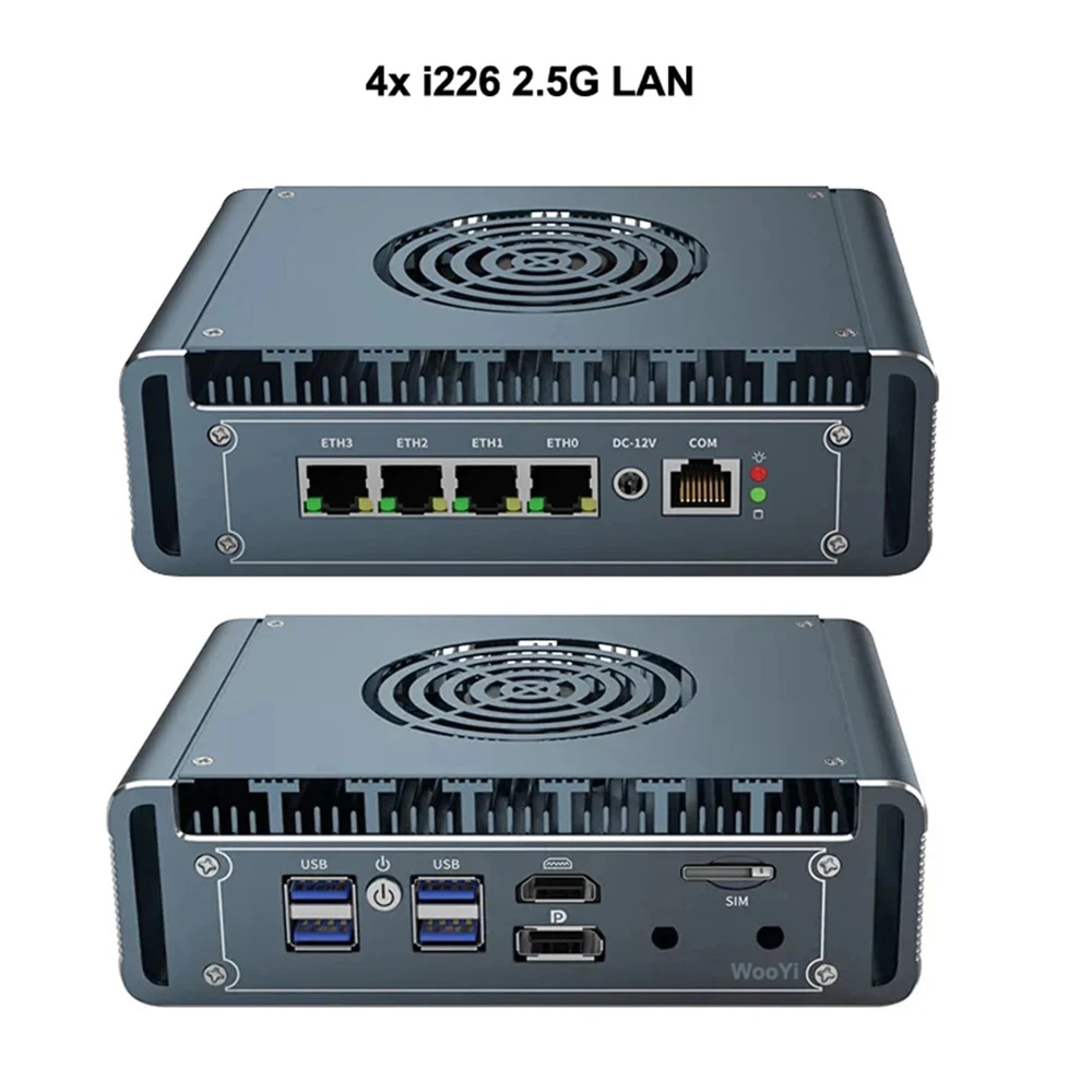 4x2.5G LAN Office Business Enterprise Mini Firewall PC Celeron 6505U/ 7505U Win10 Openwrt Ikuai Proxy Mini Router HD DP 4G SIM