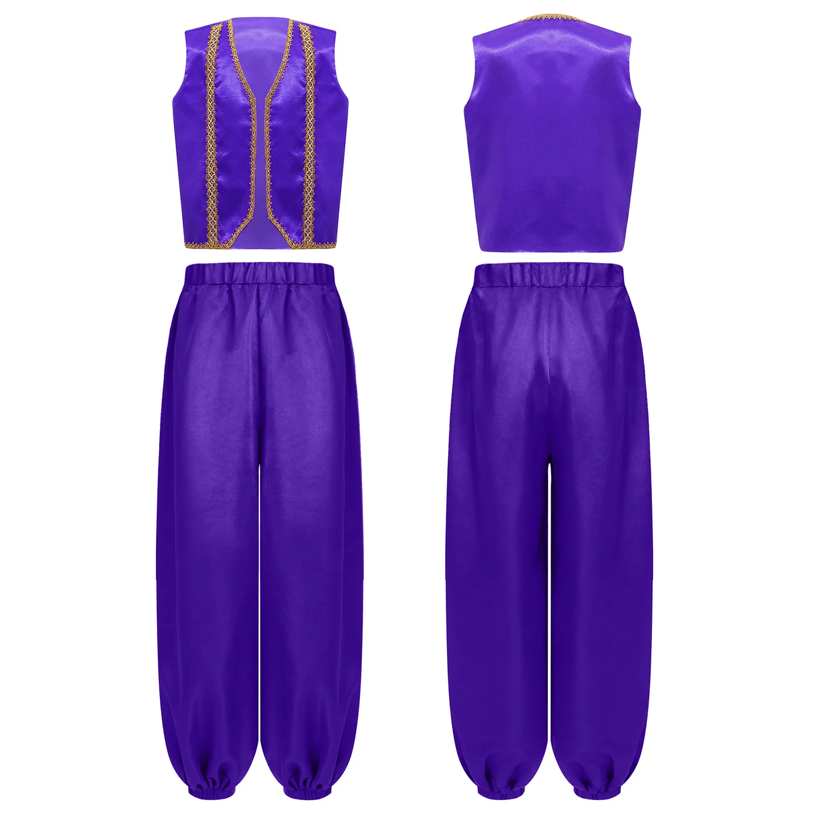 الأولاد تأثيري العصور الوسطى الأمير العربي زي الزي سترة مع الساتان البنطلونات السراويل موضوع حفلة لعب الأدوار زي الهالوين