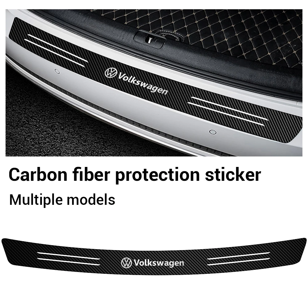 1PCS Car Rear Bumper Trunk Anti-scratch Protector Sticker For Volkswagen VW R GTI Golf 5 7 Caddy Passat b6 Tiguan Polo Sagitar