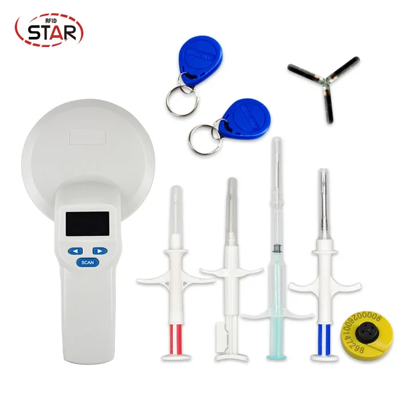 134.2khz portable rfid scanner ISO11784 FDX-B animal chip handheld reader dog chip scanner for reading rfid transponder tag