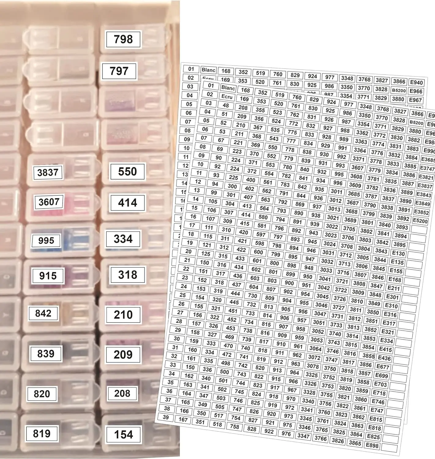 546pcs Color Number Stickers Kits Diamond Painting Labels for Diamond Painting Storage Box Diamond Containers Jars Stickers