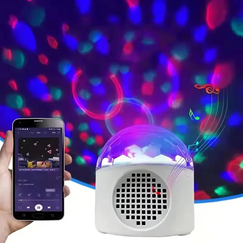 Starry Sky Projector Bluetooth Player USB Plug-in LED Night Light Crystal Lamp for KTV Kids Room Lighting Atmosphere Decoration