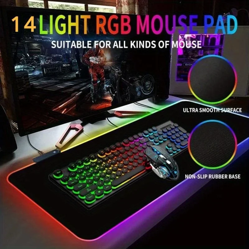 Luminescence Mouse Pad Gamer Gaming Table Deskmat Keyboard  Complete Rug Office Xxl Large One Piece Mousepad Company Mat