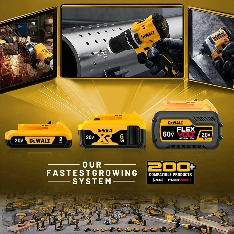 แบตเตอรี่แท้ 100% ยี่ห้อ Dewalt 18V 20V 60V 2AH 5AH 6Ah 9Ah สำหรับ DCB182 DCB200 DCB606 DCD805 เครื่องมือไฟฟ้า Dewalt แบตเตอรี่สำรอง