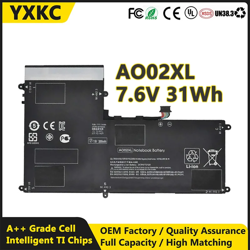 AO02XL 7.4V 31Wh HSTNN-C75C HSTNN-IB5O 728250-121 728558-005 Laptop Battery for HP ElitePad 1000 G2 Series