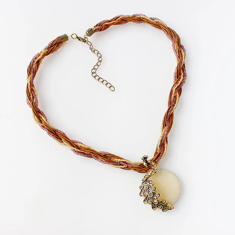 Hot Fashion  Women crystal Necklace Retro Bohemian Phoenix Peacock Opal Eye Party Gift Jewelrty N1153